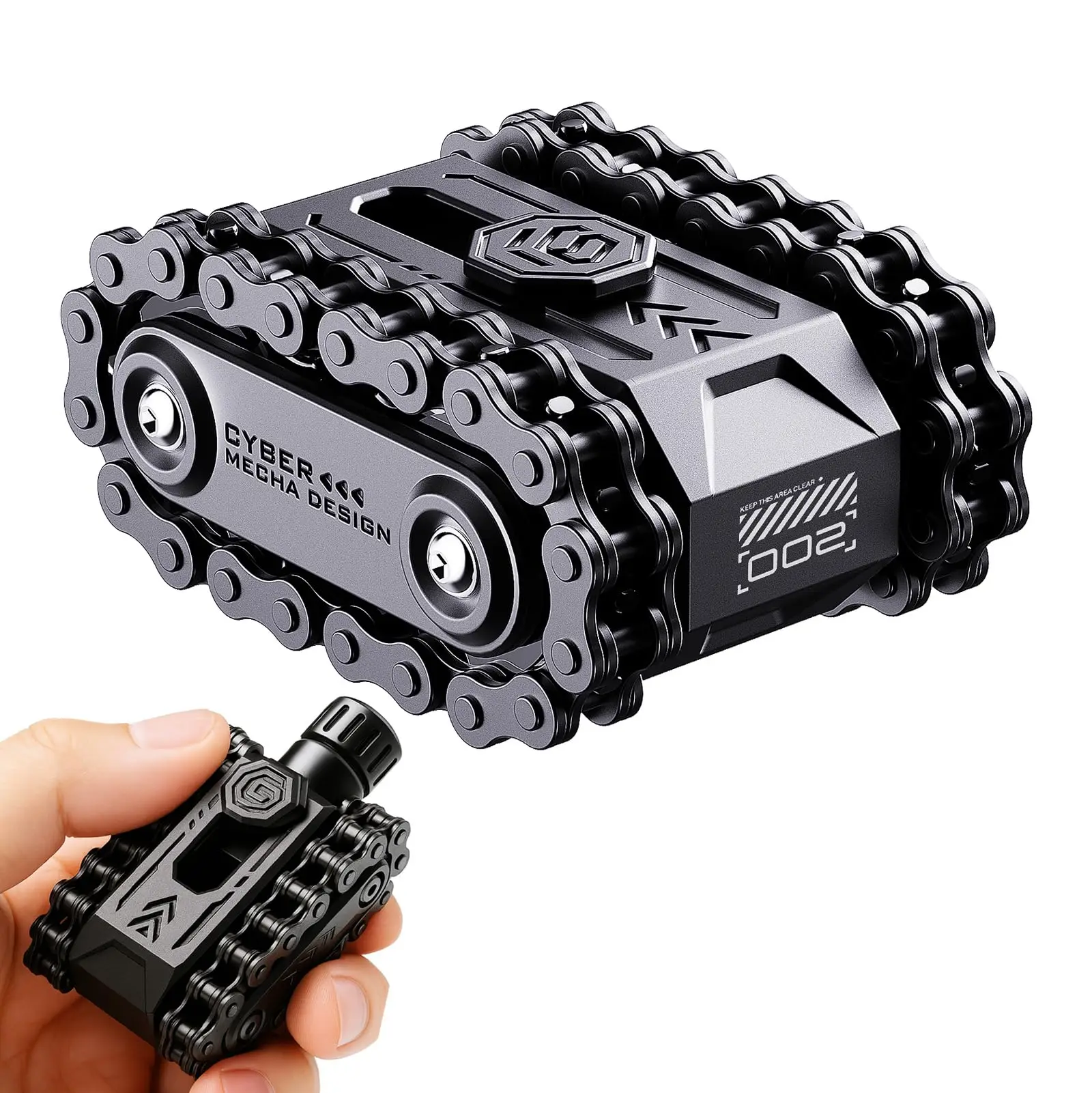 4 in 1 Fidget Slider Roller Chain Spinner Combo, Metal Chain Fidget Toy with Tactile Feedback & Clicking Sounds, Stress Relief S