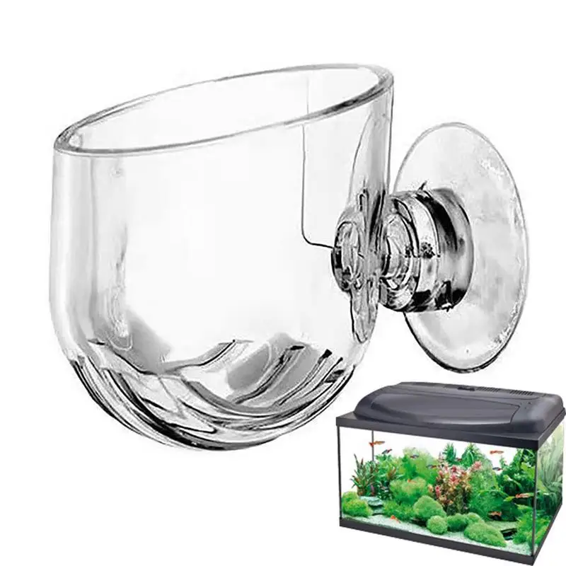 Mini cristal acrílico pendurado pote para aquário, copos de alimentação, decorações de aquário, plantas aquáticas plantio, acessórios de aquário