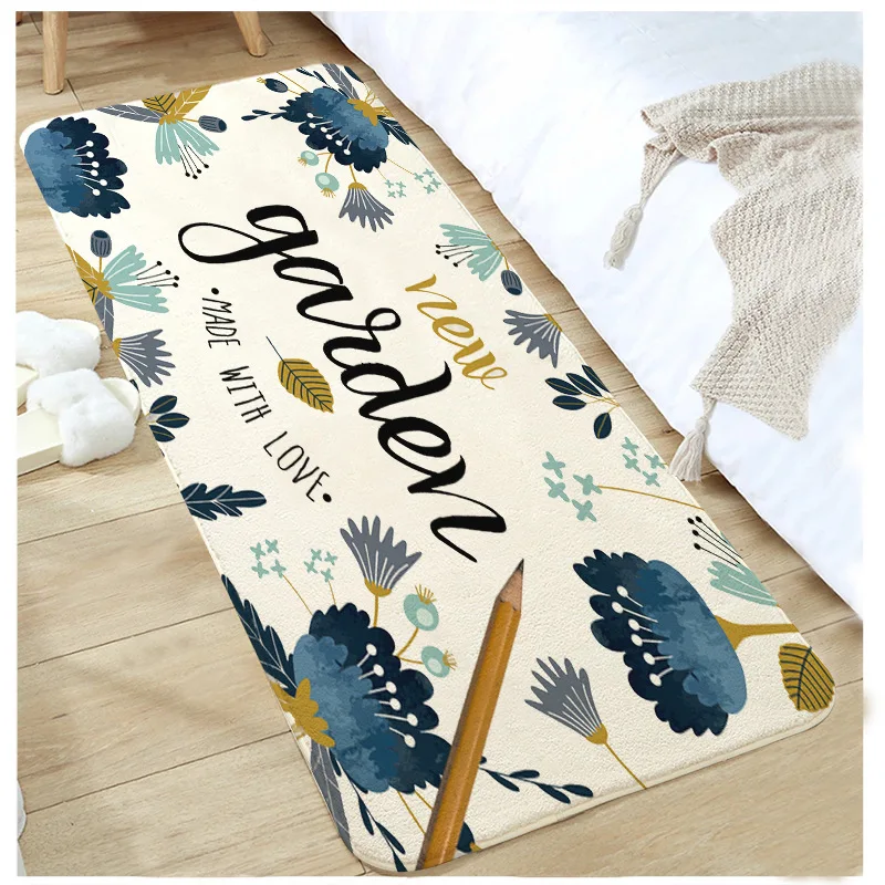 

Imitation Wool Velvet Bedroom Bedside Carpet Flocked Nordic Bedroom Carpet Bathtub Mat Living Room Coffee Table Mat Foot Mat