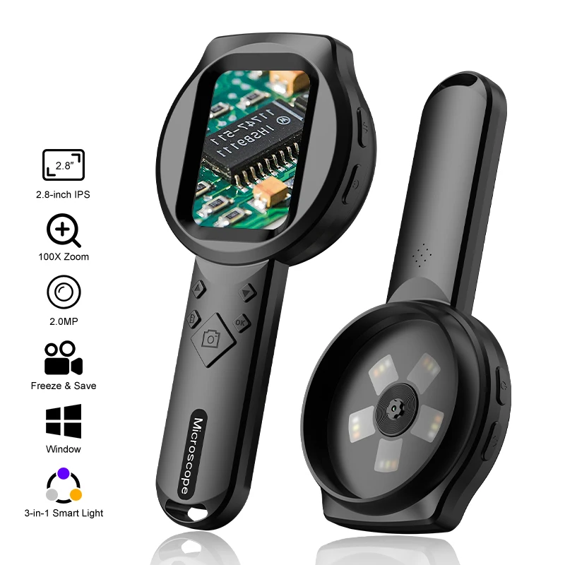 �y�Z�[�����z2.8�C���` IPS �X�N���[�� �f�W�^���g�勾 100�{�g�� 2.0MP �r�f�I������ 15LED �R�C���W���G���[���ʗp Windows/Mac