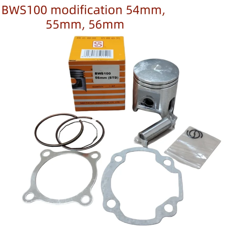 

Suitable for Yamaha BWS100 4VP AXIS change 54mm 55mm 56mm piston piston ring 14pin