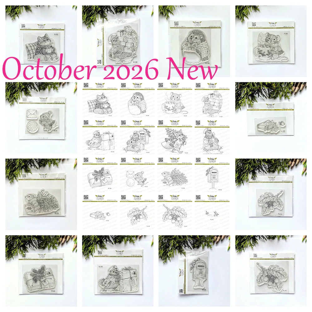 October 2026 New Cozy Fox with Christmas Tree Cute Cat with a Cup Stamps for DIY Handmade Geet Cards Scrapbook Photo Decoration