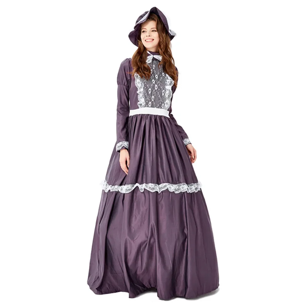 Fiesta de Halloween Susan B Anthony Prairie Lady Cosplay disfraz temático histórico pueblo Colonial granja Rural vestido de casa para mujer