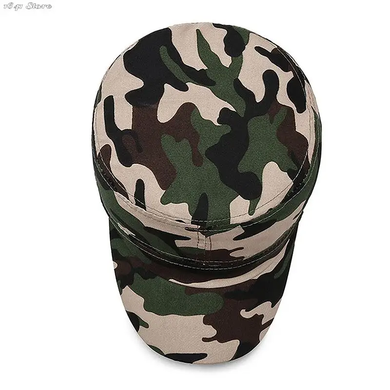 1pc Camouflage Baseball Cap Hat Men Women Tactical Flat Cap Hat Outdoor Sports Camping Hiking Sunhat Hunting Sun Cap Sunscreen