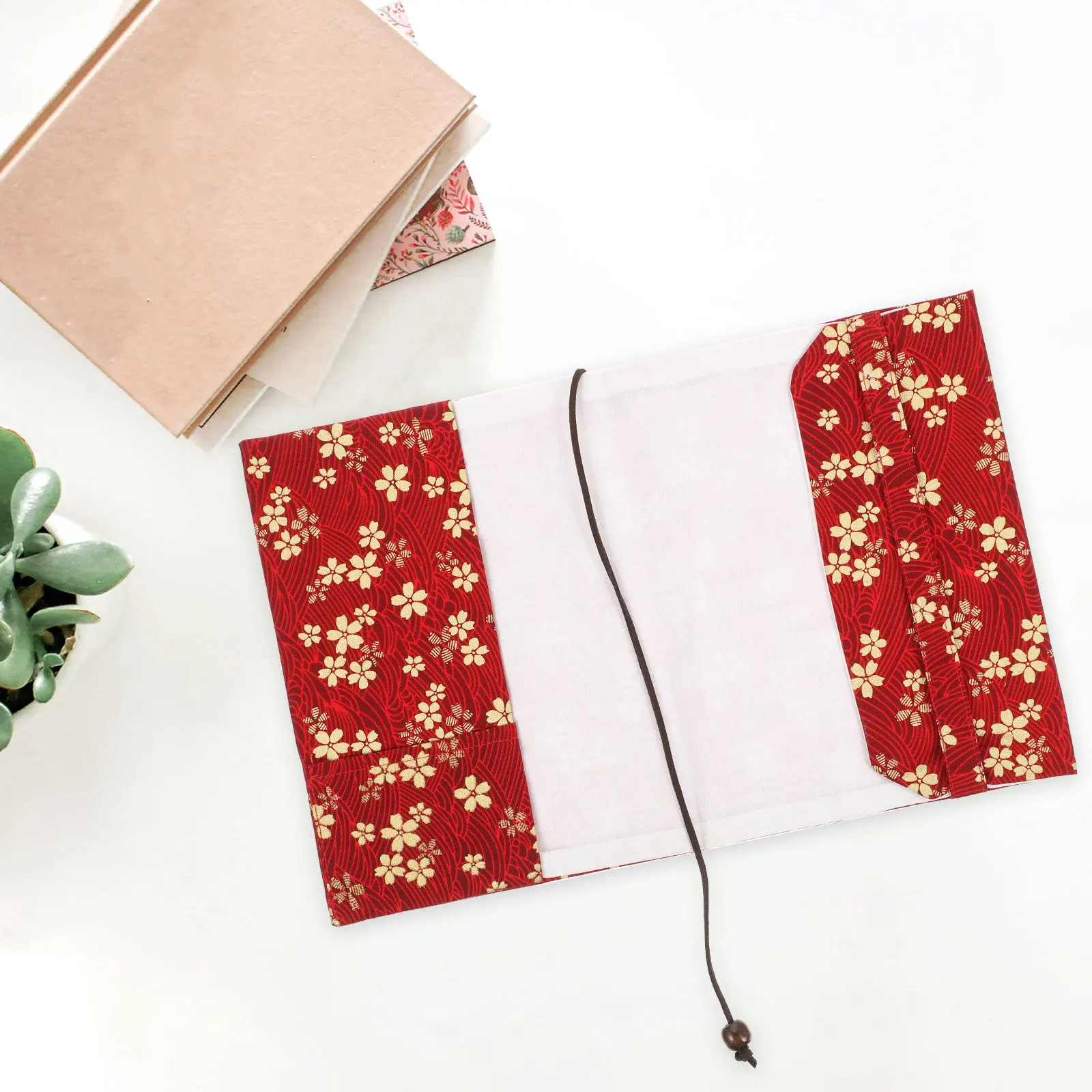 Gold Foil Floral Book Cover Cloth Protective Sleeve Stylish Decorative Book Protector for Students School Reading Exquisite