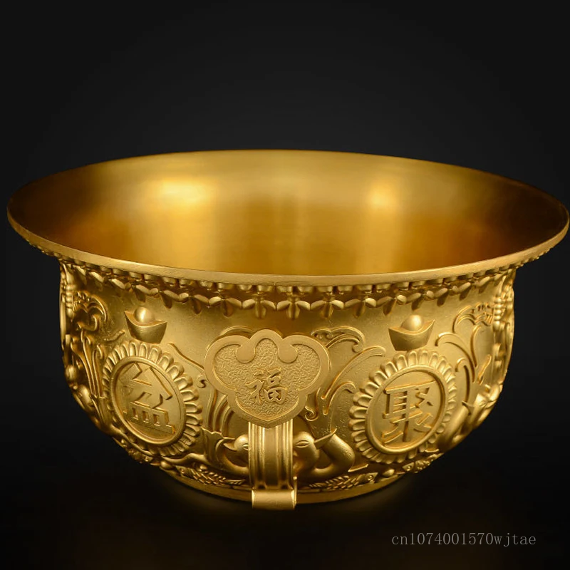 Creative Brass Ruyi Cornucopia Decoration, Home Living Room, Shop Opening for Buddha Supplies, Blessing Gift, Decor Bowl, 1Pc