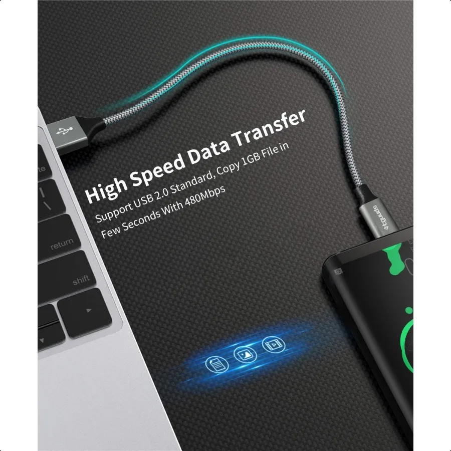 كابل etguuds USB A إلى USB C 5 عبوات 3 3 6 6 10 قدم شحن سريع من النوع C سلك شاحن لهاتف iPhone 16 15 Pro Max Plus لهاتف Samsun