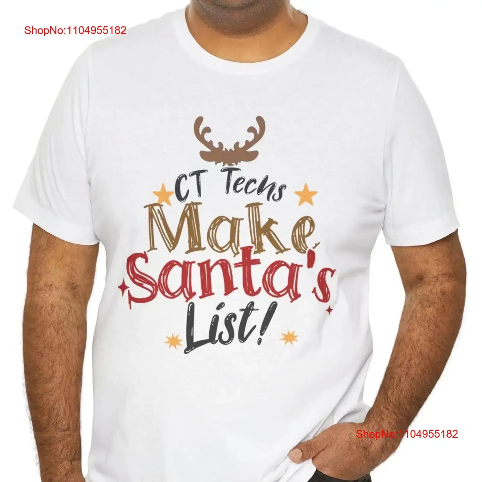 Divertida tecnología Ct Make Santa LisT camiseta radiología Navidad rayos X vacaciones imagen médica radiológica vintage lavado suave Unisex