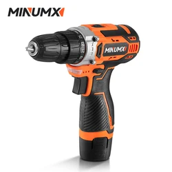 MINUMX 12V Electric Screwdriver 25 Plus 1 Settings Cordless Drill Two Gear Speed Mini Wireless Power Driver Battery Tools