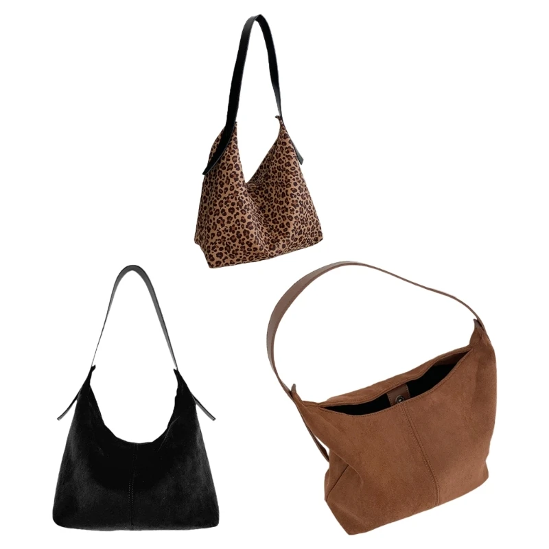 

Functional Leopard Print Shoulder Bag Large Capacity Underarm Bags Casual Slouchy Handbag For Trendy Female Shoppers