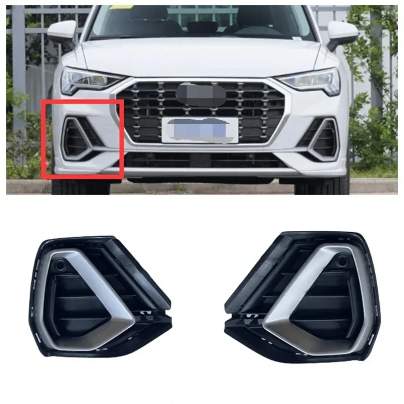 

Auto Left Right Side Front Bumper Fog Light Grille Grill Cover for Audi Q3 Sline S-line Sport 2019 2020 2021 2022