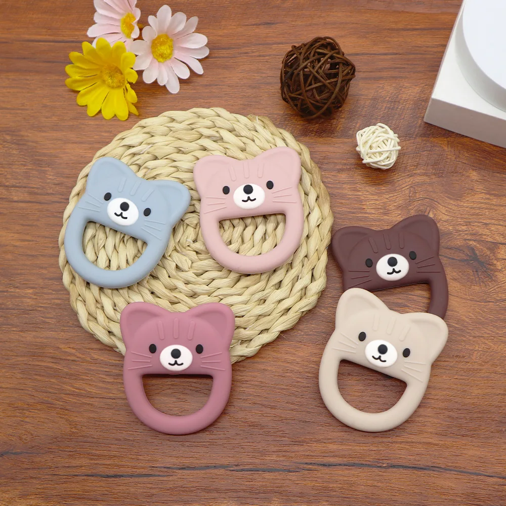 1Pcs Baby Teething Toys Cute Cartoon Teeth Biting Toy BPA Free Infant Baby Teether Toys Teether Holders Baby Stuff