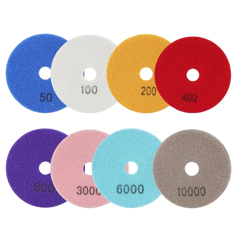 CMCP 1 قطعة لوحة تلميع الماس 4 بوصة 100 مللي متر رطب/جاف للخرسانة حجر الرخام طحن الرملي القرص مجموعة 50-10000 حصى