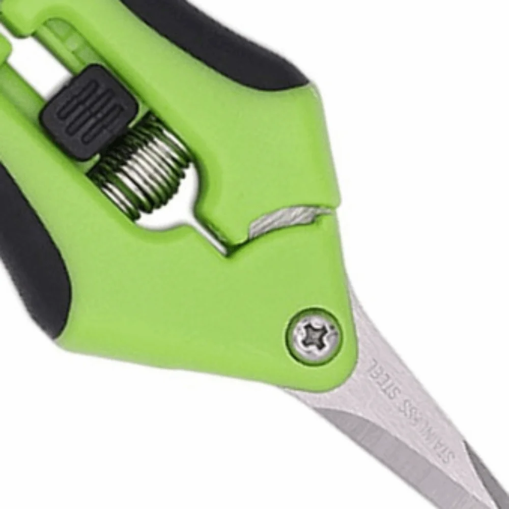 4PCS Stainless Steel Pruning Shears Green Comfortable Grip Garden Scissors Ergonomic Spring-Action Spring-Loaded Hand Pruner