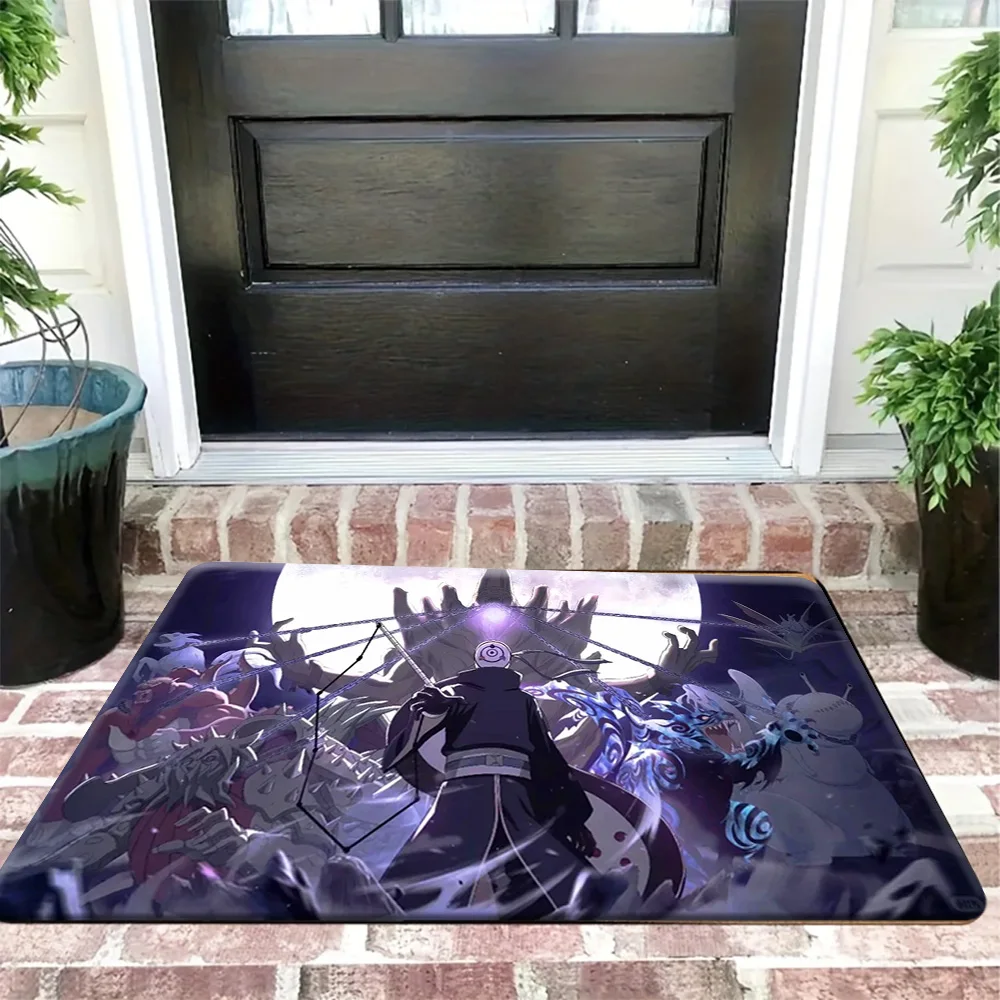 

Anime Naruto Obito Uchiha Tailed Beast Control Moon Scene Art Non-Slip Absorbent Door Mat, Iconic Uchiha Clan Character Entrance