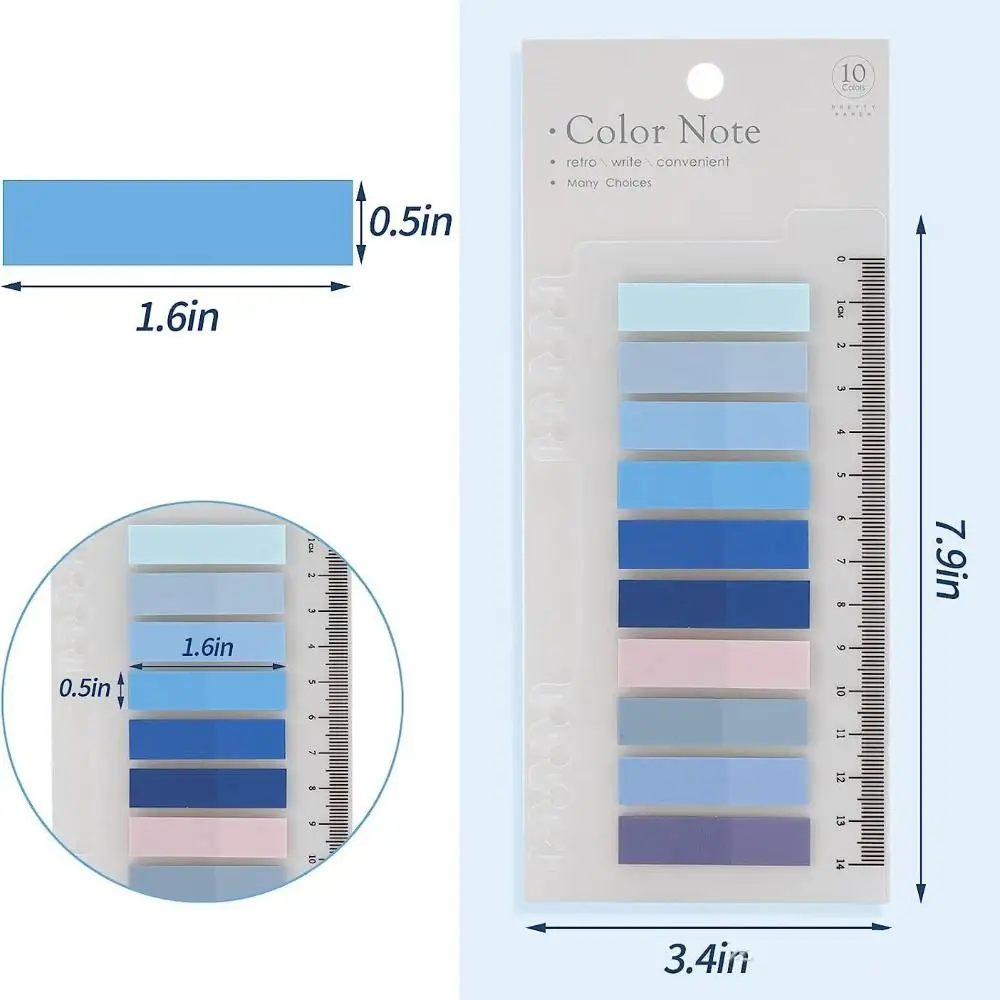 Self Adhesive Index Tabs Set Multi Color Transparent Morandi Sticky Notes Label Waterproof Page Marker Tabs
