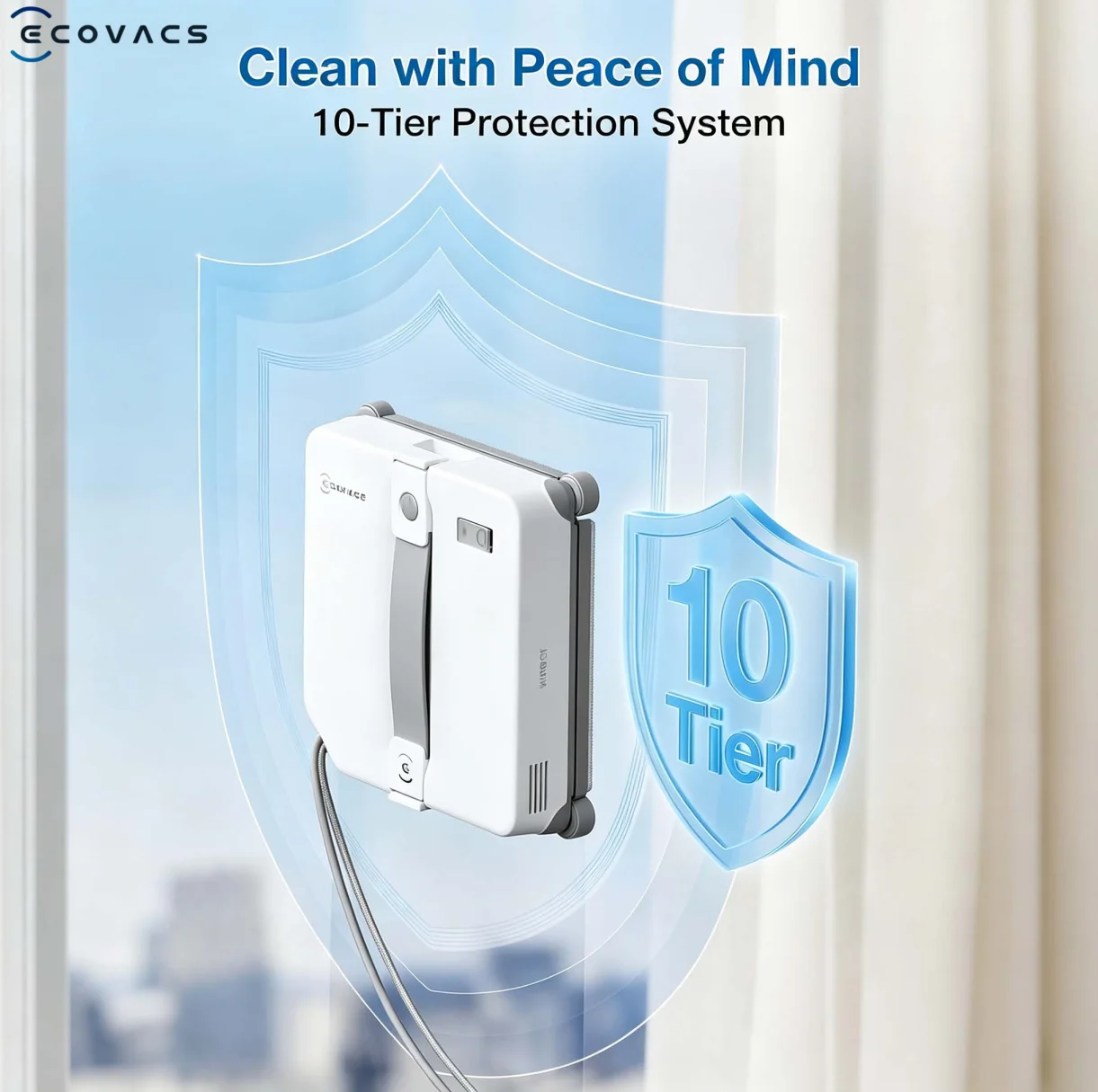 Original ECOVACS Smart Robot for Washing Windows WINBOT MINI2 Window Cleaning Robot 8000Pa Glass Vacuum Cleaner