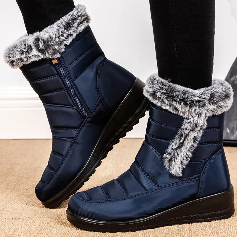 Women's Boots Super Warm Winter Boots Women Snow Boots Fur Winter Shoes Women Waterproof Wedge Ankle Botas Mujer Winter Footwear