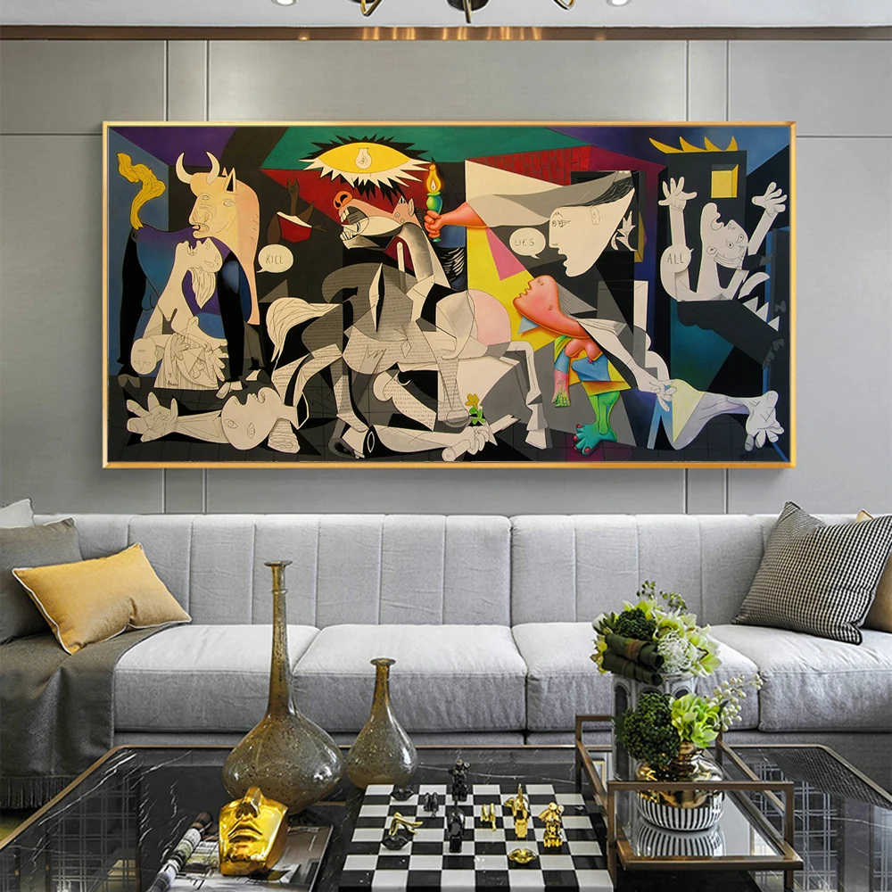 Picasso Guernica Famous Oil Paintings Print on Canvas Art Posters and Prints Picasso Wall Art Pictures For Living Room Cuadros