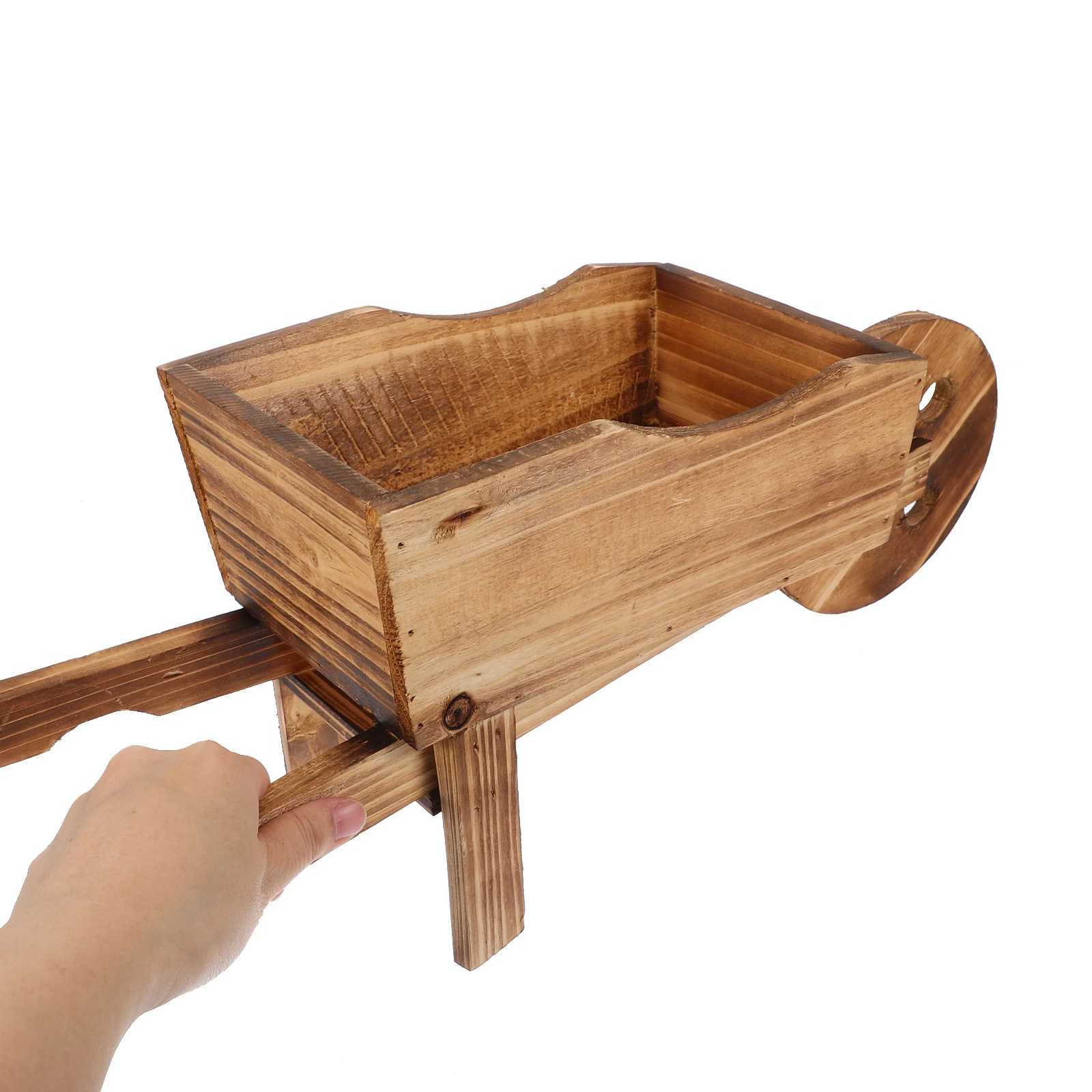 

Wooden Cart Flowerpot Vintage Plant Pot Stylish Design Decorative Wall Pots Practical Holder Trash Can Multi Functional Planter