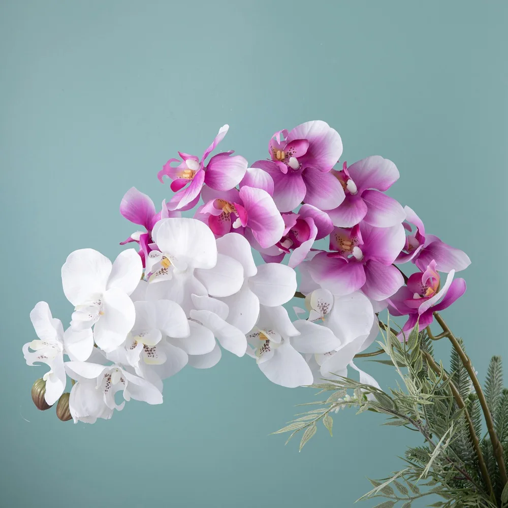 3Pc 10 Heads Big Phalaenopsis Artificial Flowers Real Touch Orchids Home Decoration Wedding Hall Flower Arrangement Party Floral