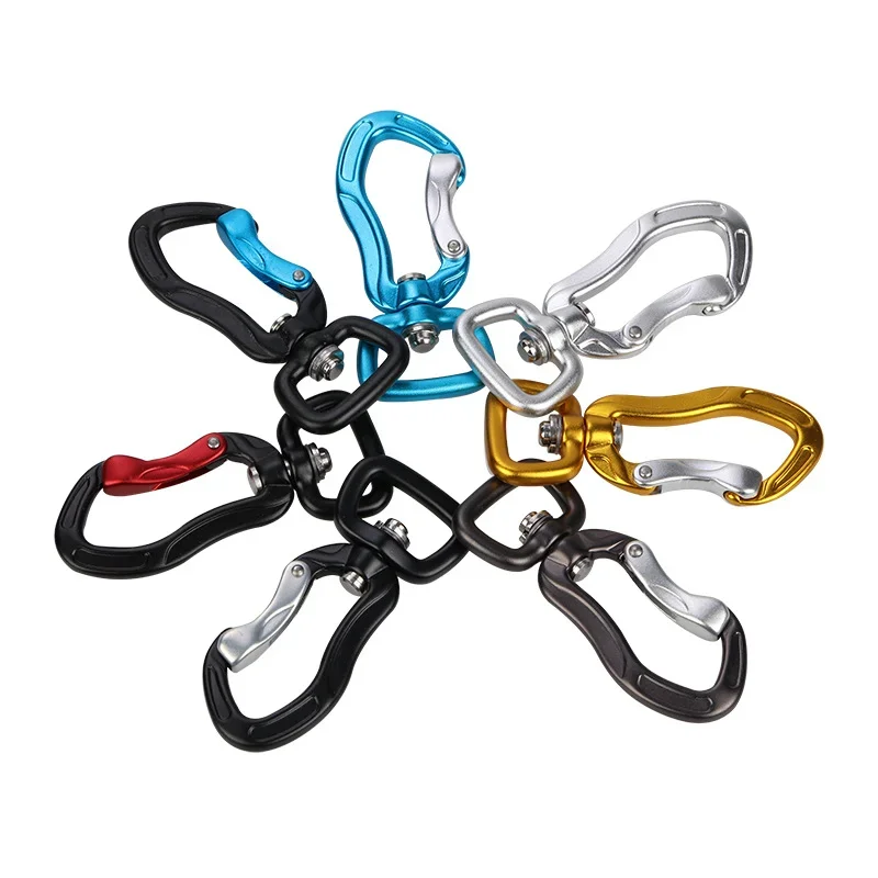 Swivel Carabiner Clip 360° Rotatable Spinner Carabiner Small Wiregate Carabiner Rotational Hammock Clip Hook Climbing Accessory