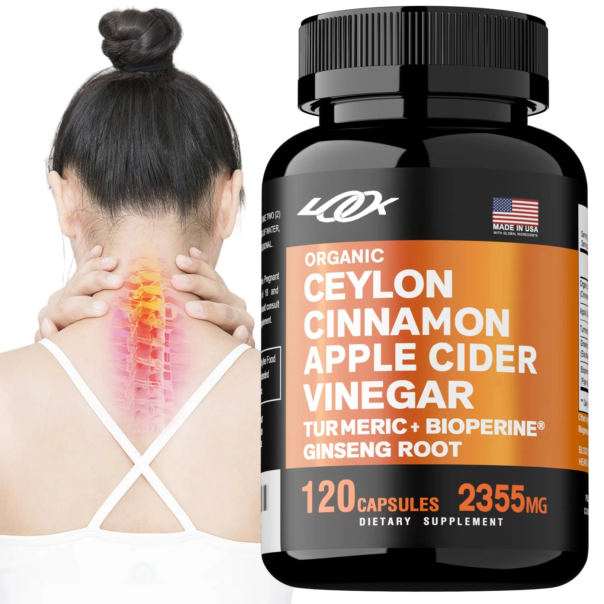 

Turmeric and Curcumin Supplements Advanced Capsules with Ceylon Cinnamon Bark Powder for Women Men