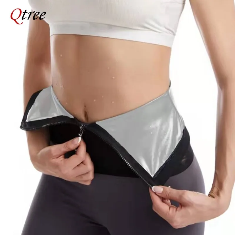 Qtree Women Waist Trainer Body Shaper Trimmer Slimming Belt Sauna Sweat Band Sports Girdle Belly Wraps Weight Loss Fat Burner