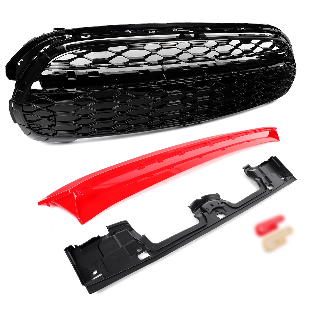PER 14-21 MINI COOPER F55 F56 F57 GP STILE NERO LUCIDO + ROSSO TRIM GRANDE ANTERIORE 1 PZ
