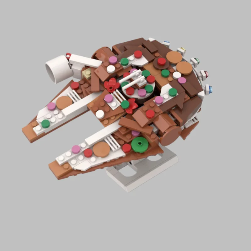 Blocos de construção de nave espacial de Natal - Kit de modelo criativo DIY, brinquedo educacional STEM para crianças e adultos, coleção de presentes de feriado