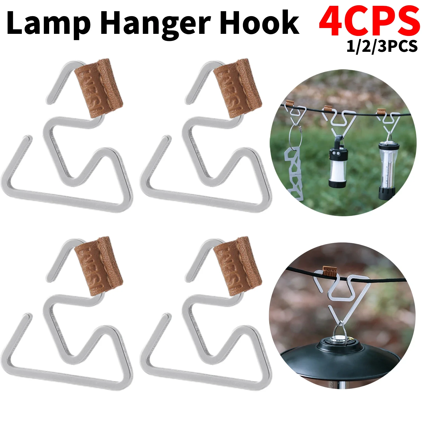 Multifunctional Tent Light Hangers Travel Survival Kit Lantern Stand Hooks Stainless Steel Lightweight Strong for Outdoor Hiking