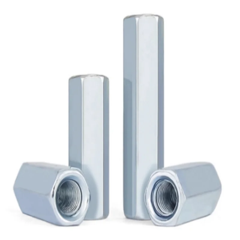 M5 M6 M8 M10 M12 M16 M20 M24 الزنك مطلي مسدس عرافة تمديد طويل قضيب موصل مشترك كم أنبوبي اقتران الجوز #6