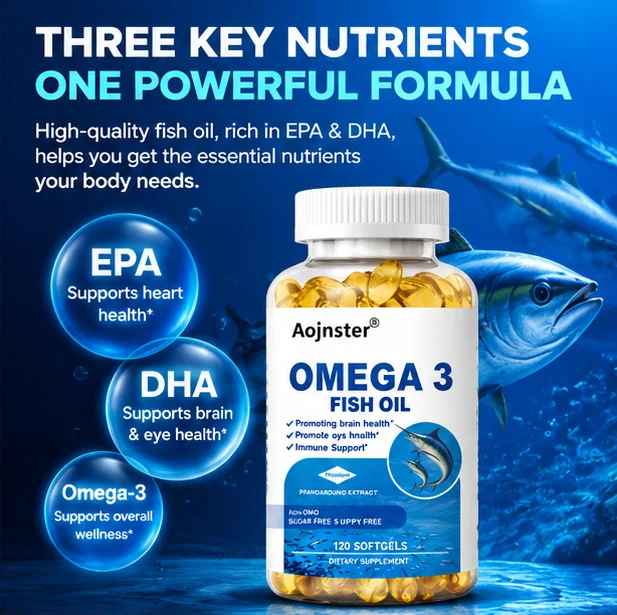 Omega‑3 Fish Oil Softgels,Dietary Supplement,Premium Fish Oil Nutritional Softgels for Adults Daily Body Nutrient Support