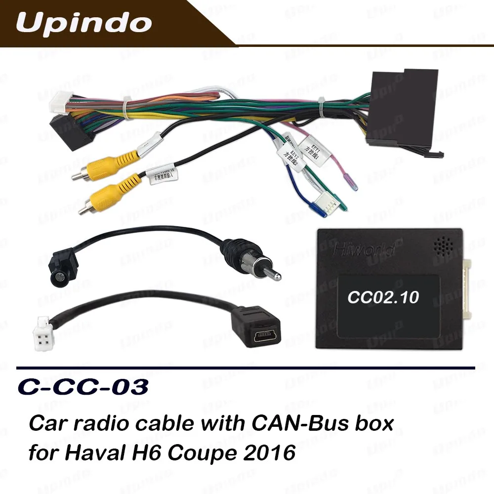 Car Android Radio Power Wiring Harness CAN Bus Adapter Stereo Head Unit Cable For Haval H6 Coupe 2016 Plug and Play