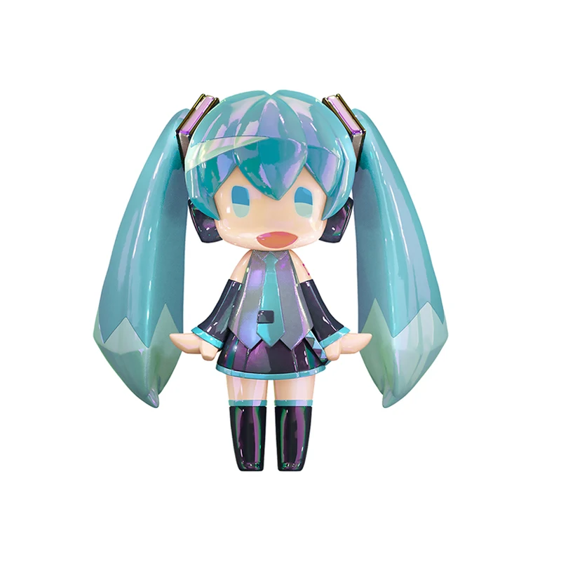 HELLO! GOOD SMILE Genuine Hatsune Miku Holographic Ver. Clear Glitter Ver. Kagamine Rin Len Anime Action Figures Toys Kids Gift