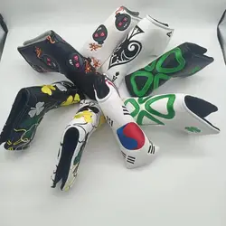 KK Many Styles Golf Putter Head Cover Magnetic Poker Putter Cover Blade Skull Bombs Clover Korean Flag Items Golf Head Cover