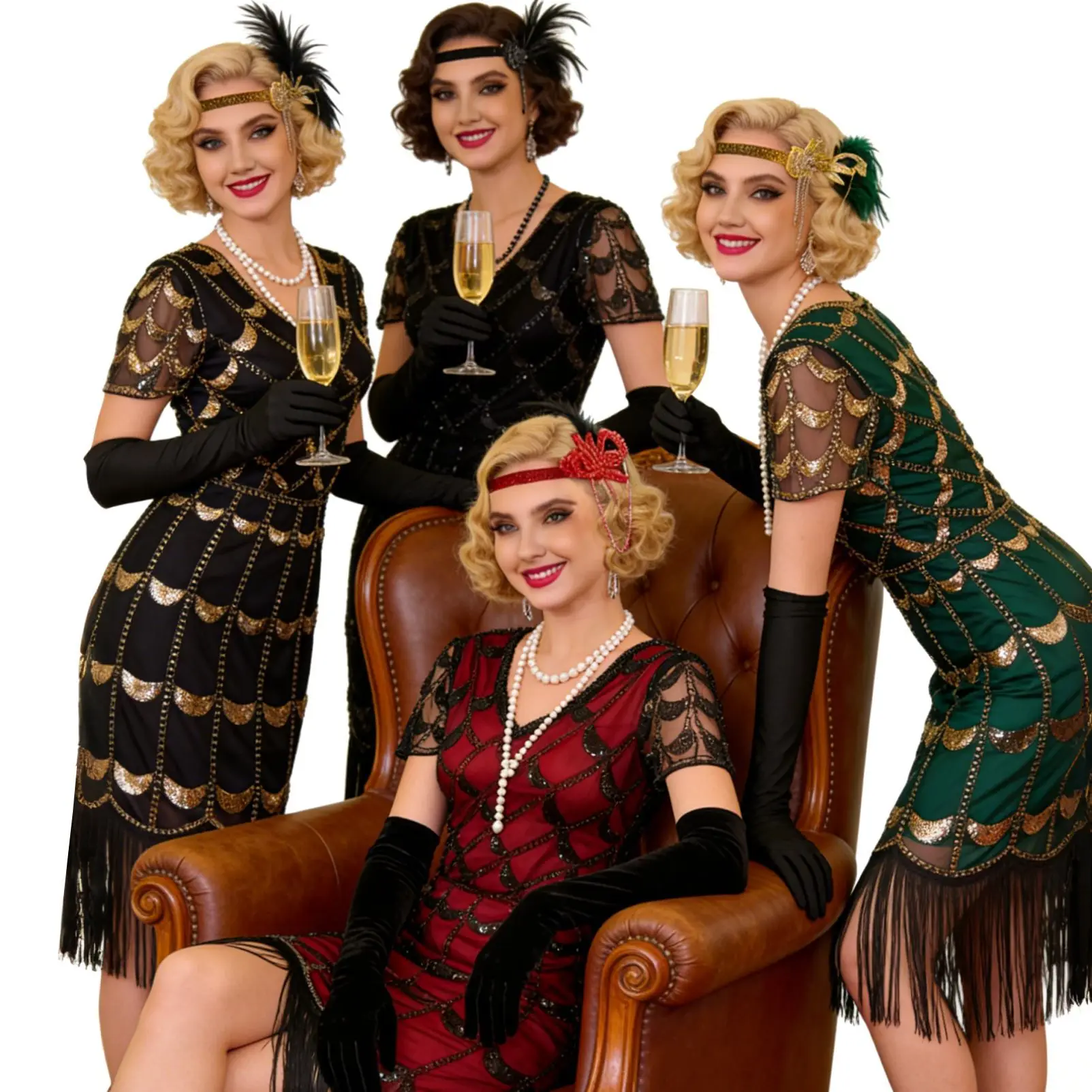 Retro Beaded Dress for Women with Tassel Latin Dance Costume Glittering Party Gown Vintage Style Stage Performance Clothing