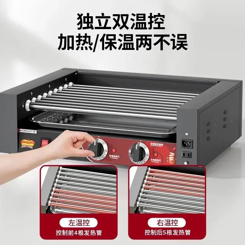 Commercial  desktop small  hot dog machine Heating and Holding  fully automatic sausage machine household ham sausage machine