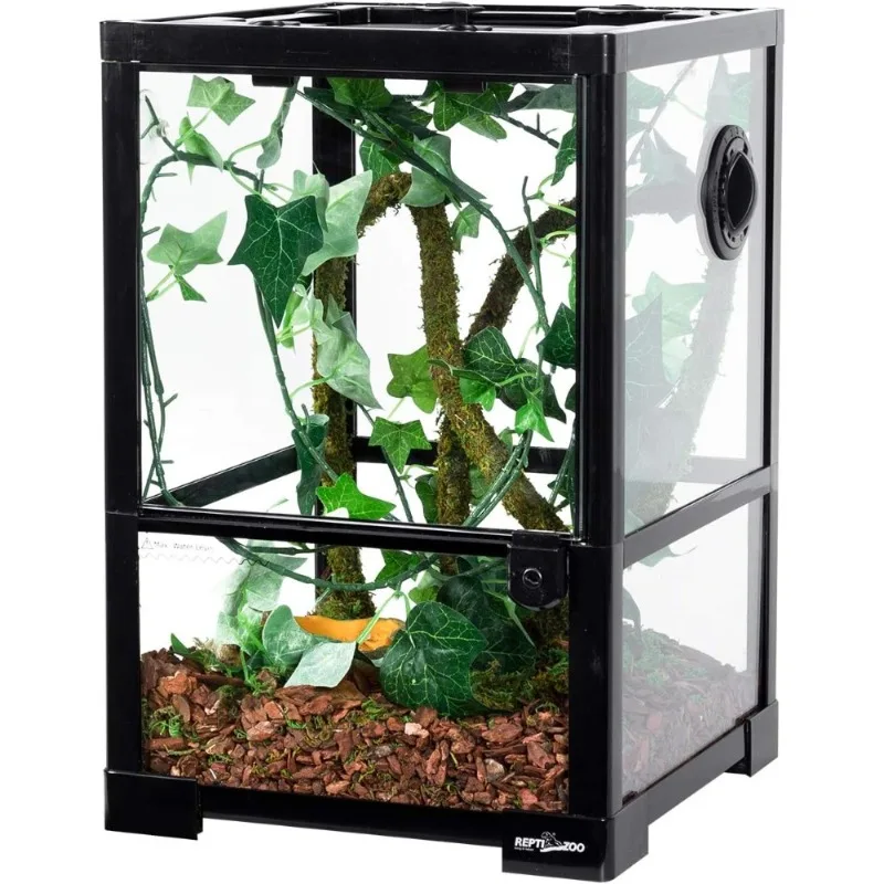 

10 Gallon Glass Reptile Terrarium 12x12x18 Vertical Tank with Deep Base Top Screen Ventilation