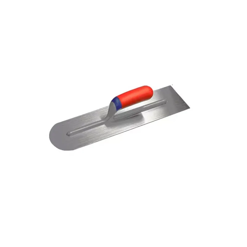Carbon Steel Blade Plastic Handle Round End-Square Back Finishing Plaster Trowel Construction Concrete Spatula Tool