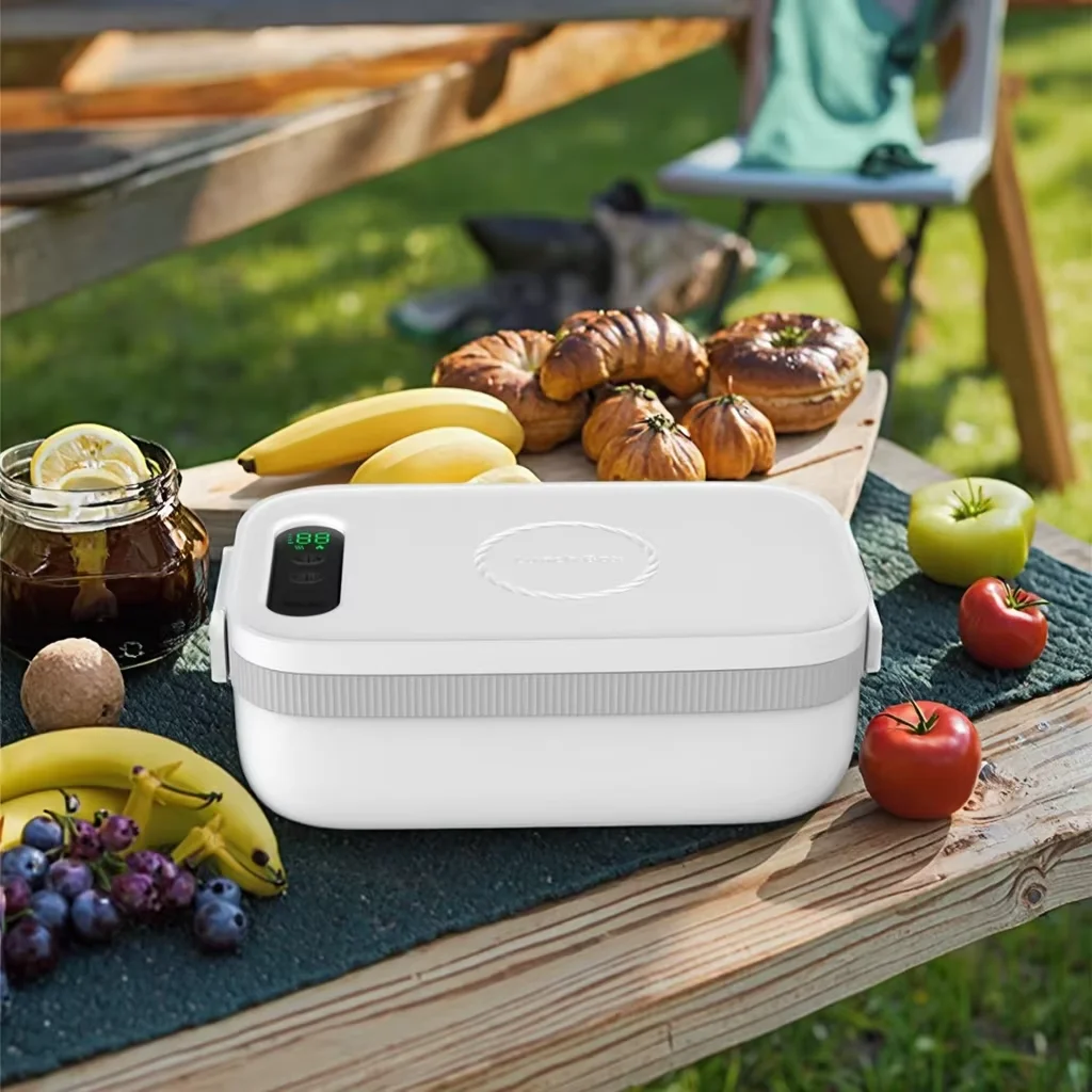 

2025 Customized 1000ml Wireless Heating Electric Lunch Box Rechargeable Portable with Adjustable Temperature for Car Use