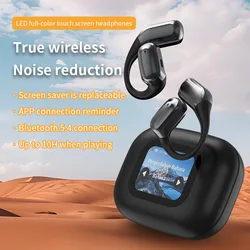 Bluetooth 5.4 Ai Translation Earphones with Card Insert Mode Smart Color Touch Screen True Wireless Noise Reduction Hifi Headset