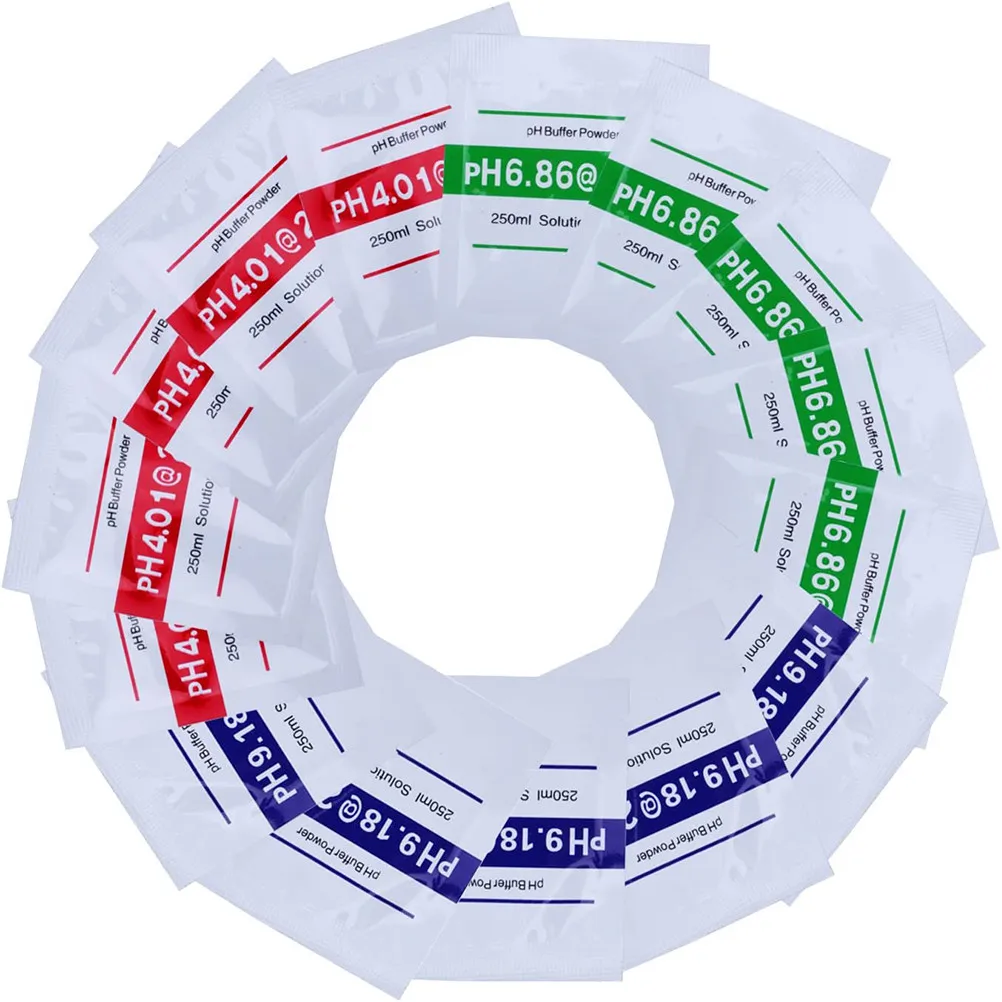 

15Pcs PH Buffer Solution Powder 4.01 6.86 9.18 PH Calibration Kit for Water Pool Aquarium Hydroponics Easy Mix No Shelf Life