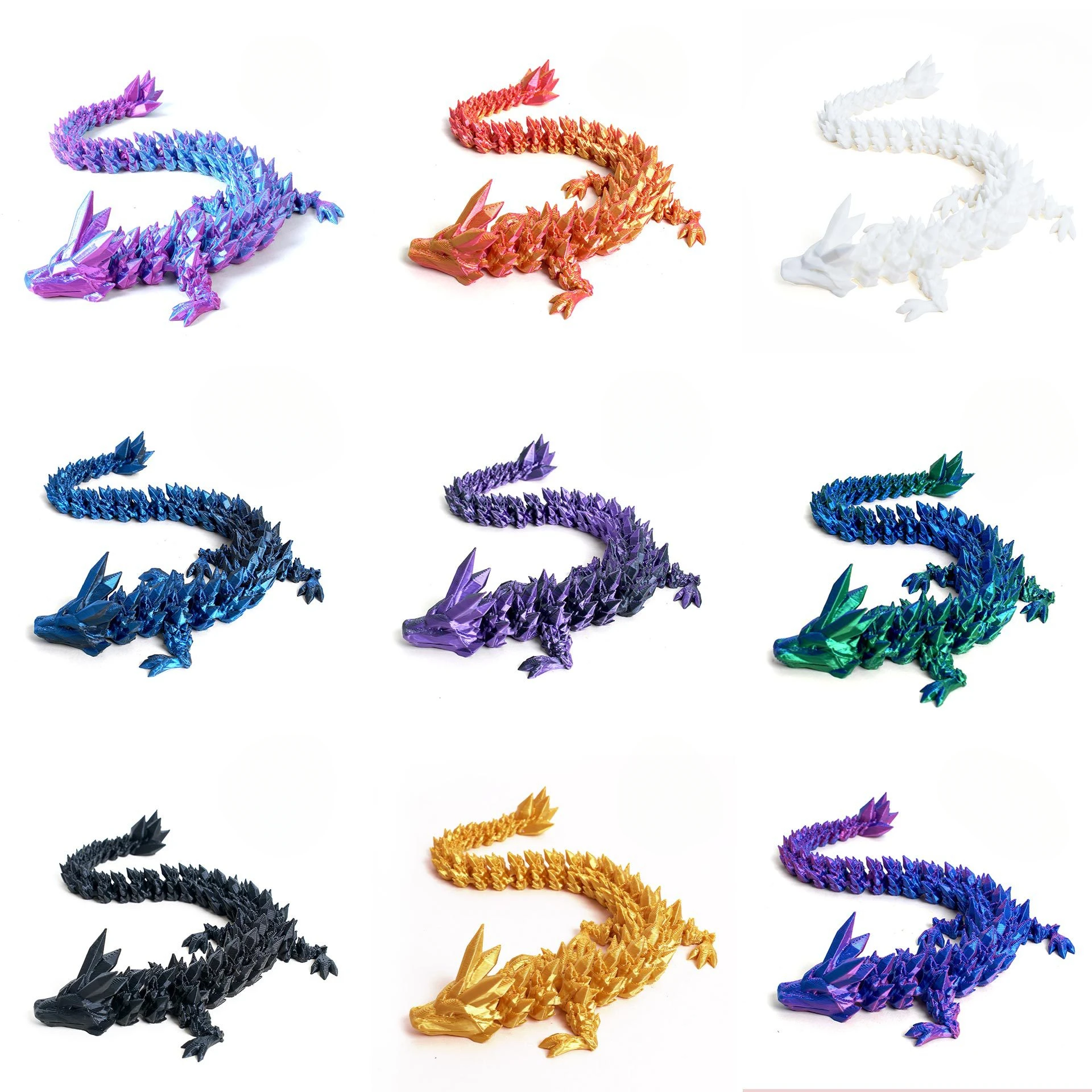 Dragón articulado giratorio 3D impreso sin huevo Regalo ideal Gem Dragon Fidget Toy para niños con TDAH Perfecto para cumpleaños