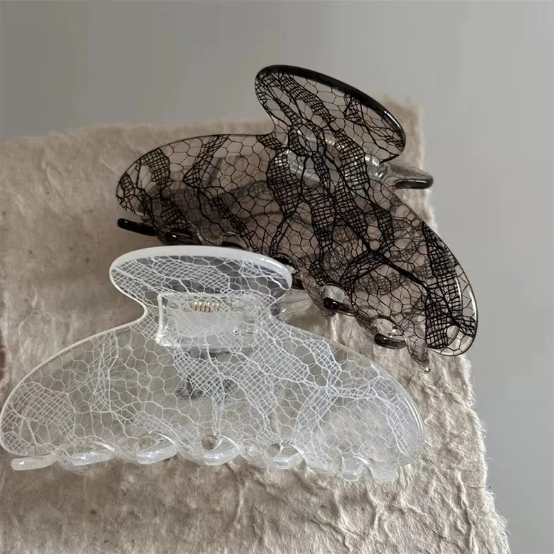 Koreanische Damen-Haarspange mit Spitzenmuster, Haarklammer im Haifisch-Design, Mädchen-Mode-Haarspangen, Kopfschmuck, Haar-Accessoire für den Alltag – Detail 1