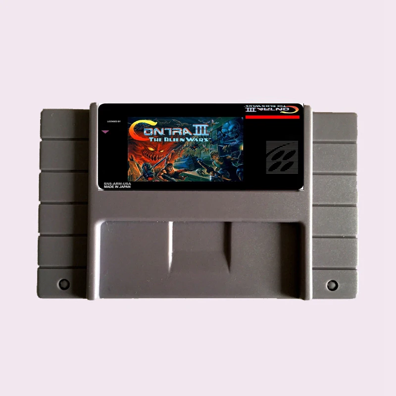 High Quality 16 Bit Contra III-The Alien Wars NTSC Big Gray Game Card For USA Version Game Player