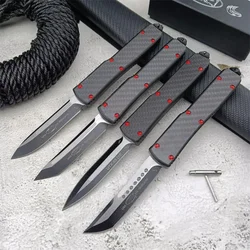 MIC UT85 Tactical Military Pocket Knife D2 Blade Aluminum Inlaid Carbon Fiber Handles Outdoor Defense Hunting Camping Knive