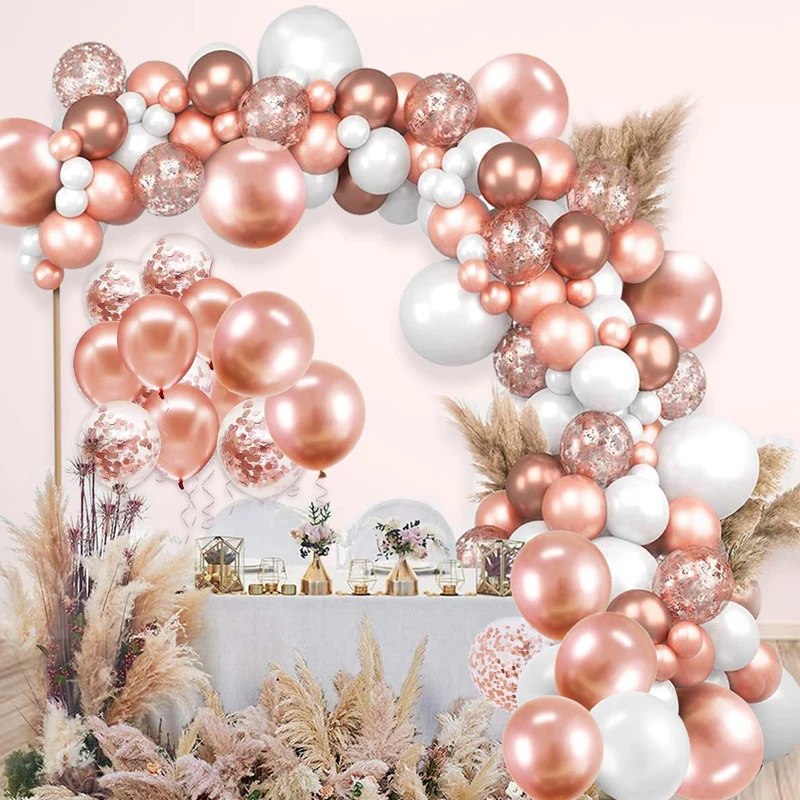 

Rose Gold Balloon Garland Arch Kit Wedding Birthday Baloon Birthday Party Decor Kids Baby Shower Latex Confetti Ballon Balon