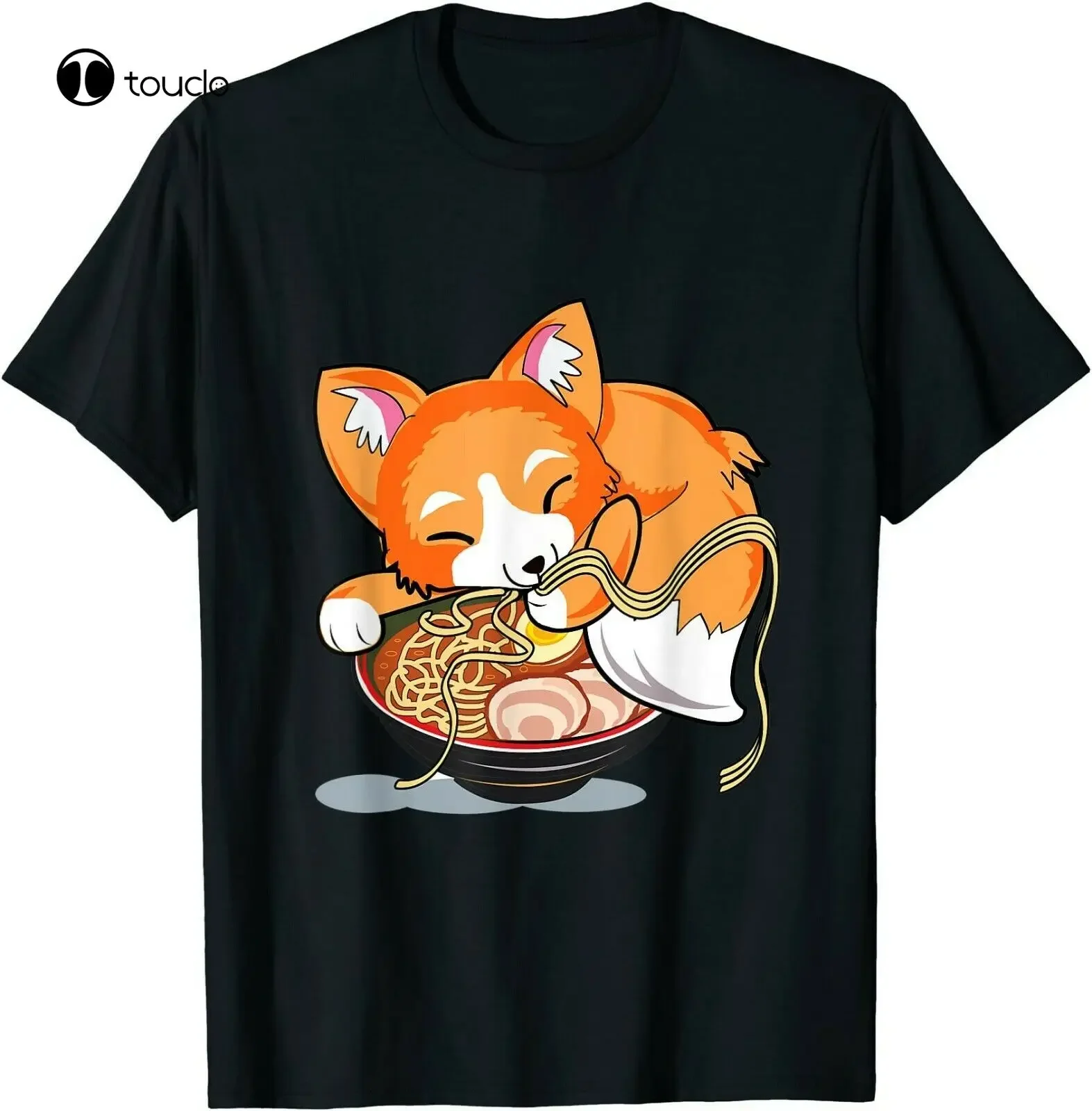 Ra Noodles Fox Lover Kawaii Japanese Anime Unisex Novelty Gift Tee Size S To 5Xl Custom Aldult Teen Unisex Digital Printing