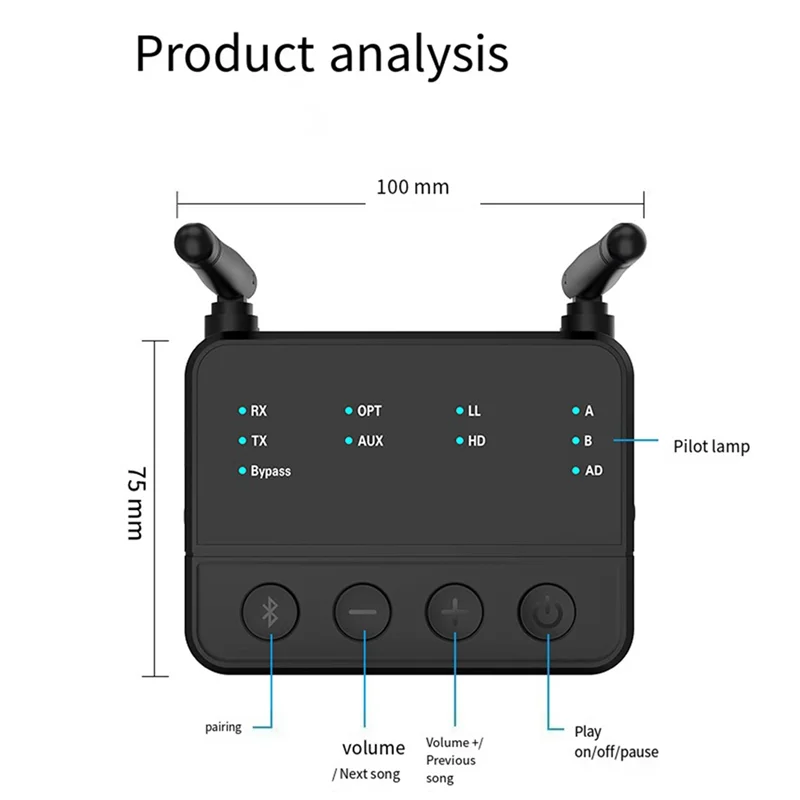 أفضل العروض جهاز استقبال وجهاز إرسال بلوتوث 5.2 2 في 1 لمحول الصوت اللاسلكي Qualcomm Aptx جودة صوت بدون فقدان، سهل الاستخدام